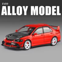1:24 Mitsubishis Lancer Evolution 9 Alloy Sports Car Model Metal Modified Track Racing Vehicles Car Model Sound Light Kids Gifts