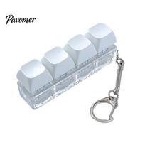 Finger Clicker Keychain 3/4-Keys Keyboard Fidget Toy, Stress Relief Push Button Backpack Charm Accessory Keychain, Pocket Size Mechanical Toy Mini 2