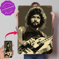Lindsey Buckingham BW Tin Poster Customized Wall Art Retro Vintage Metal Signs for Fans Room Decoration Home Decor Accessories 20x30cm（7.8x11.8inch）