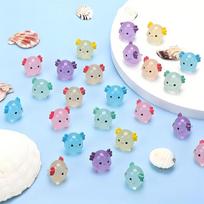 10/20pcs Luminous Mini Resin Axolotl Miniature Glow in The Dark Axolotl Tiny Animal Figures Ornament for DIY Fairy Garden