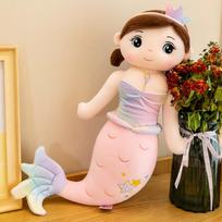 New mermaid doll plush toy cute aquarium throw pillow for girls rag doll 60cm