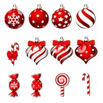 Christmas Tree Decorations, Colorful Mint Wood Decorations, Lollipops, Christmas Decorations, Hanging Decorations, Home Decor raudona