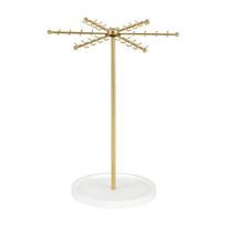 Premium Gold Metal Jewelry Holder 48 Hooks Rotating Display Organizes Necklaces Earrings Keys Modern Home Decors Storage Solution 1