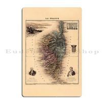 Map Of Corsica 1865 Metal Plaque Poster Garage Wall Decor Wall Cave Living Room Design Tin Sign Poster 20x30cm