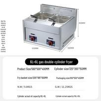 Ruhan Commercial 12L (6L+6L) Gas Double Deep Fryer