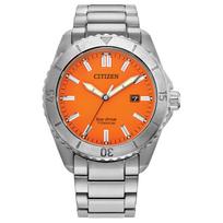 Citizen Super Titanium Serija 100M Atsparūs vandeniui Eco-Drive Kvarcinis Mechanizmas Vyriški laikrodžiai Oranžinis AW1840-50X Orange Watch Dial orange