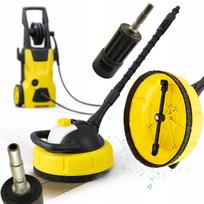 Rosfix HydroBrush T-Racer – Besisukantis šepetys su dozatorium | Rinkinys su QC adapteriu | Skirtas trinkelėms, terasoms, fasadams | Suderinamas su Karcher K1–K7