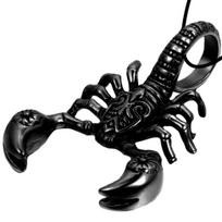 Vyriškas moteriškas nerūdijančio plieno Skorpiono zodiako skorpiono pakabukas karoliai Artificial leather45+5cm sidabras