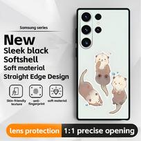cute Otter Phone Case For Samsung Galaxy S26 S25 S24 S23 S22 S21 Plus Ultra Note20 Soft Black Galaxy S21 FE 5G