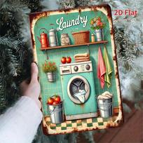 Metal Laundry Room Wall Sign    Rustic Decorative Art Plaque with Humorous Design Perfect for Home Garden Cafe Restauran 20x30cm（7.8x11.8inch）