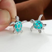 Cute Exquisite Sea Turtle Earring Creative Colorfor Lovely Animal Stud Earrings for Women Girl Trendy Jewelry Gifts
