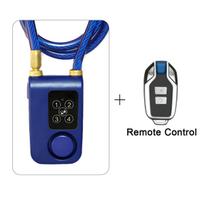 Bicycle Security Outdoor IP54 Waterproof Remote Control Siren Alarm Lock with 110dB and 40m Range for Bike and Scooter mėlyna