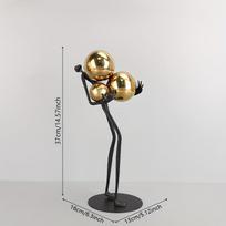 Abstract Metal Hugging Sphere Figure Art Sculpture for Home Decor, Desktop Sculpture with Electroplating Process, Perfect for Living Room, TV Cabinet