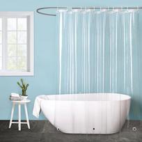 Waterproof Weighted Magnet Clear Shower Curtain With Hooks Metal Grommet Transparent Bathroom Curtain Liner Plastic (Transparent,70.87x70.87 in)