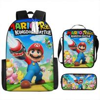Super MARIO Kuprinės Rinkinys 3 dalys su pietų dėžute ir pieštukine Vaikams Studentams