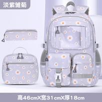 Primary School Student Backpack Kit 3 Pieces, Large Storage Rucksack with Insulated Lunch Bag and Pouch