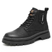 Luxury Leather Men Ankle Boots British Style High Top Boots Outdoor Work Casual Shoes Motorcycle  Combat Boots Fashion 39