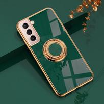 Car Magnetic Ring Plating Holder Phone Cover For Samsung Galaxy S24 S25 S23 S22 S21 S20 FE Note 9 10 Plus 20 Ultra Bracket Case S25 violetinė