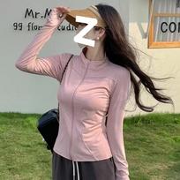 Women's Ice Silk Stand-Collar Short-Sleeve Athletic Top M-XL