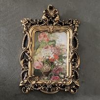 Photo Frame Resin Picture Ornate Embossed Wall Hanging Tabletop Display Holder for Aureate