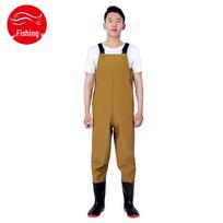 YUDUODUO PVC Waterproof Waders with Integrated Boots 46