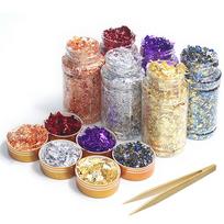 Gilding Flakes Gold Foil Flakes for Resin Gold Leaf Gilding Flakes Metallic Foil Flakes for Painting Arts Resin Craft 1