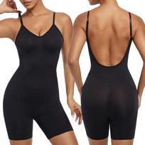 Women's One-Piece Shaping Bodysuit: Flattering, Sexy, Open-Back, Plus Size, Shaping, Tight-Fitting, Waist-Cinching Bodysuit S