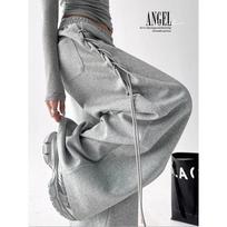 Women's High Waisted Wide Leg Pants with Side Lace Detail Casual Loose Fit Trousers for Streetwear L