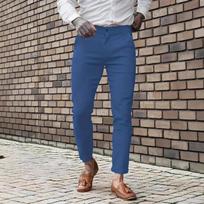 Mens Casual Solid Color Slim Fit Chino Pants S