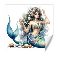 Waterproof Transparent Stickers Mermaid Toilet Sticker Wall Decoration Sticker for Bathroom - Toilet Lid Tile Removable Decor Decals S588 25cm Longest Side