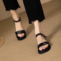 Large Size Minimalist Women's Flat Sandals, Beach Open Toed Sandals 35
