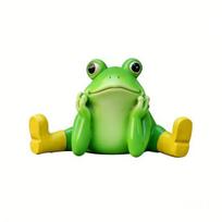 Sitting Frog Statue Resin Frog Stretching His Legs Ornament Garden Frog Figurine for Outdoor Indoor Plant Pot Desk Shelf A