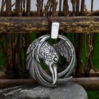 Viking Pirate Raven Pendant Necklace Norse Odin God Avatar Men's Retro Jewelry D22