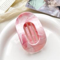 Oval Marble Pattern Hair Claw Clip Large Curved Ponytail Holder Hairpin Strong Grip Hair Accessory for Women and Girls One Size