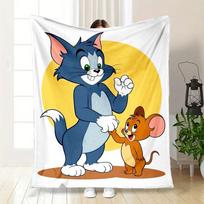 Tom & Jerry Adventure: Classic Cartoon Characters Merchandise Blanket Flannel Throw Blanket for Sofa, Bed, Travel, Camping, Office 75X95CM