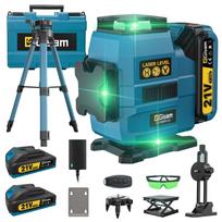 Kryžminis lazerinis nivelyras 4D 360 16 linijų su stovu 2xAKU
