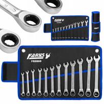 Ratcheting raktų rinkinys 8–19 mm 12 vnt. FARYS CR-V PRO