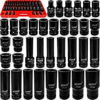 Smūginė galvučių rinkinys 1/2", 8-32 mm, trumpas-ilgas
