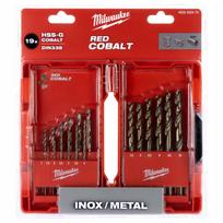Metalo grąžtų rinkinys 19 vnt. Milwaukee Cobalt, nerūdijančiam plienui