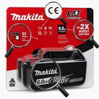 Akumuliatorius 18V 6.0Ah LXT, Makita BL1860B BL1850 pakaitinis