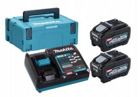 Akumuliatorių įkroviklis Makita XGT su 2 BL4050F 40V akumuliatoriais ir DC40RA įkrovikliu