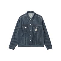 Carhartt WIP Striped Collar Single-Breasted Pocket Denim Jacket Unisex jackets Dark-Blue CHXJKI033011M-BLA M