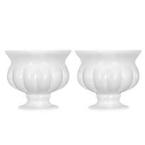 2Pcs White Half Wall Vases Wall Mounted Flower Vases Wall Hanging Flower Pot for Home Office Bathroom Shop Decoration