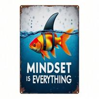 Metal Shark Poster Motivational Wall Art Goldfish Home Decor Sign