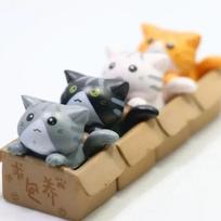 4 vnt. Mini katės ornamentas sodui, kačiuko statulėlė, dovana vaikams, kūdikių kambariui, mielas kawaii žaislas, miniatiūrinės figūrėlės, namų dekoracija 4pcs