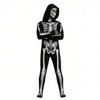 Halloween Costume Spoof Skeleton Bodysuit Cosplay Costume 100 juoda