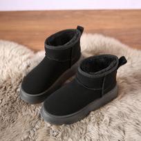 Thick-soled snow boots for women's winter 2025 new star with the same velvet thick waterproof muffin short tube heightening cotton shoes 36