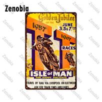 Motociklai Metaliniai ženklai Skardinis ženklas Ace Cafe Londonas Kelių lenktynės Sieniniai lipdukai Meno sala 1962 TT Garažas Baras Pub Namų sienos dekoracija 30x20cm