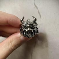Retro Vikings Cat Ring For Men Silver Color Punk Gothic Adjustable Open Ring Creative  Unisex Accessories Kitten Gift resizable