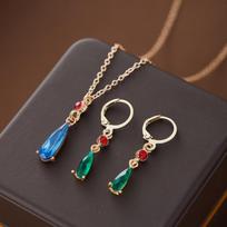New Fashion Trend Teardrop Pendant Necklace Earrings, Women's Personalized Classic  Set Accessories 2pcs/set